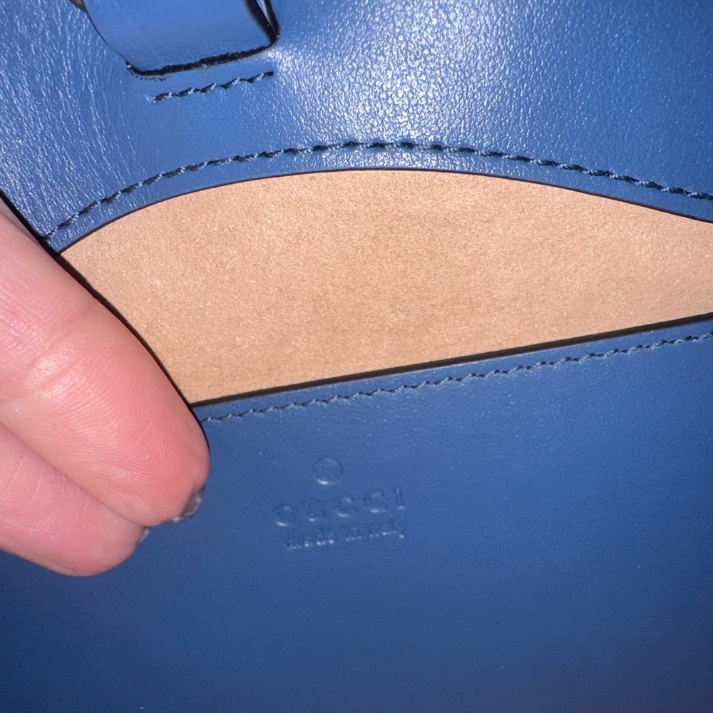 Authentic Gucci Blue Marmont Quilted Leather Chain Shoulder Tote - Picture 15 of 15